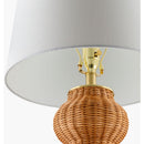 Hospitality furniture - Wavy Rattan Linen Table Lamp - www.oroatrade.com