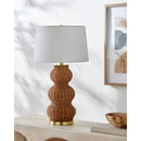 Hospitality furniture - Wavy Rattan Linen Table Lamp - www.oroatrade.com