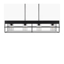 Contract furniture - Black Framed 4-Light Linear Chandelier - www.oroatrade.com