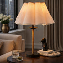 Contract furniture - Pleated Cream Linen Table Lamp - www.oroatrade.com