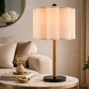 Contract furniture - Cream Linen Pleated Table Lamp - www.oroatrade.com