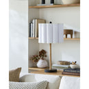 Contract furniture - Cream Linen Pleated Table Lamp - www.oroatrade.com