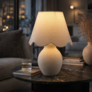Hospitality furniture - Scalloped White Cotton Table Lamp - www.oroatrade.com