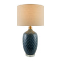 Modern European furniture - Carved Ceramic Linen Table Lamp - www.oroatrade.com