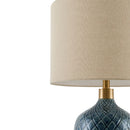 Modern European furniture - Carved Ceramic Linen Table Lamp - www.oroatrade.com