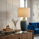 Modern European furniture - Carved Ceramic Linen Table Lamp - www.oroatrade.com