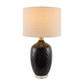 Modern European furniture - Carved Ceramic Linen Table Lamp - www.oroatrade.com