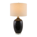 Modern European furniture - Carved Ceramic Linen Table Lamp - www.oroatrade.com