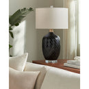 Modern European furniture - Carved Ceramic Linen Table Lamp - www.oroatrade.com