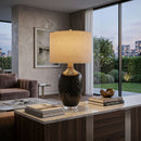 Modern European furniture - Carved Ceramic Linen Table Lamp - www.oroatrade.com