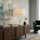 Hospitality furniture - Drum Linen Shade Table Lamp - www.oroatrade.com