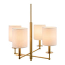Hospitality furniture - White Linen Shades Chandelier - www.oroatrade.com