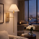 Modern European furniture - Empire White Linen Wall Lamp - www.oroatrade.com