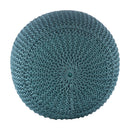 Hospitality furniture - Blue Knitted Round Outdoor Pouf - www.oroatrade.com