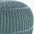 Hospitality furniture - Blue Knitted Round Outdoor Pouf - www.oroatrade.com