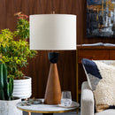 Hospitality furniture - Beige Drum Linen Table Lamp - www.oroatrade.com