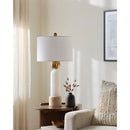 Hospitality furniture - White Stone Modern Table Lamp - www.oroatrade.com