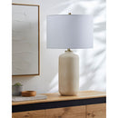 Modern European furniture - Neutral-Toned Ceramic Table Lamp - www.oroatrade.com