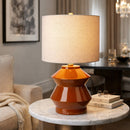 Modern European furniture - Geometrical Glazed Ceramic Table Lamp - www.oroatrade.com