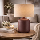 Modern European furniture - Beige Linen Ceramic Table Lamp S - www.oroatrade.com