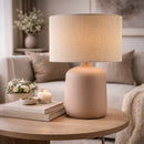 Modern European furniture - Beige Linen Ceramic Table Lamp S - www.oroatrade.com
