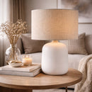 Modern European furniture - Beige Linen Ceramic Table Lamp S - www.oroatrade.com