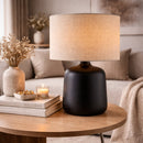 Modern European furniture - Beige Linen Ceramic Table Lamp S - www.oroatrade.com