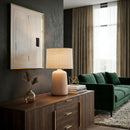 Modern European furniture - Beige Linen Ceramic Table Lamp L - www.oroatrade.com