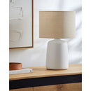 Modern European furniture - Beige Linen Ceramic Table Lamp L - www.oroatrade.com