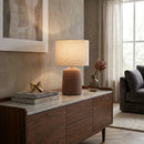 Modern European furniture - Beige Linen Ceramic Table Lamp L - www.oroatrade.com