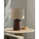Modern European furniture - Beige Linen Ceramic Table Lamp L - www.oroatrade.com