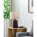 Modern European furniture - Beige Linen Ceramic Table Lamp L - www.oroatrade.com