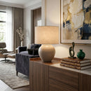Modern European furniture - Rounded Ceramic Linen Table Lamp - www.oroatrade.com