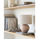 Modern European furniture - Rounded Ceramic Linen Table Lamp - www.oroatrade.com