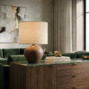 Modern European furniture - Rounded Ceramic Linen Table Lamp - www.oroatrade.com