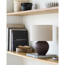 Modern European furniture - Rounded Ceramic Linen Table Lamp - www.oroatrade.com
