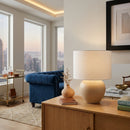 Hospitality furniture - White Linen Ceramic Table Lamp - www.oroatrade.com