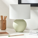 Hospitality furniture - White Linen Ceramic Table Lamp - www.oroatrade.com