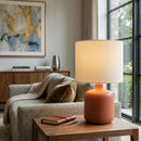 Hospitality furniture - White Jute Ceramic Table Lamp - www.oroatrade.com