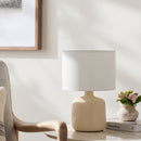 Hospitality furniture - White Jute Ceramic Table Lamp - www.oroatrade.com