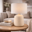 Modern European furniture - Ceramic White Linen Table Lamp - www.oroatrade.com