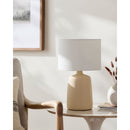 Modern European furniture - Ceramic White Linen Table Lamp - www.oroatrade.com