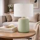 Modern European furniture - Ceramic White Linen Table Lamp - www.oroatrade.com