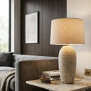 Hospitality furniture - White Textured Ceramic Table Lamp - www.oroatrade.com