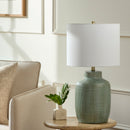 Hospitality furniture - White Linen Ceramic Table Lamp - www.oroatrade.com