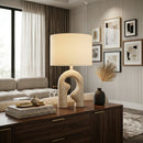 Modern European furniture - Wavy Carved Base Table Lamp - www.oroatrade.com
