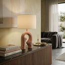 Modern European furniture - Wavy Carved Base Table Lamp - www.oroatrade.com