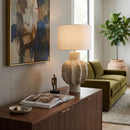 Hospitality furniture - Gray Scuptured Accent Table Lamp - www.oroatrade.com
