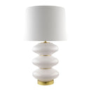 Modern European furniture - White Glass Accent Table Lamp - www.oroatrade.com