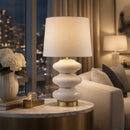 Modern European furniture - White Glass Accent Table Lamp - www.oroatrade.com